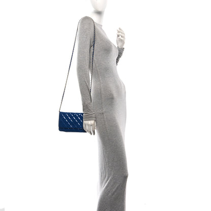 Chanel Patent Calfskin Quilted Wallet On Chain WOC Dark Blue 2 of 10