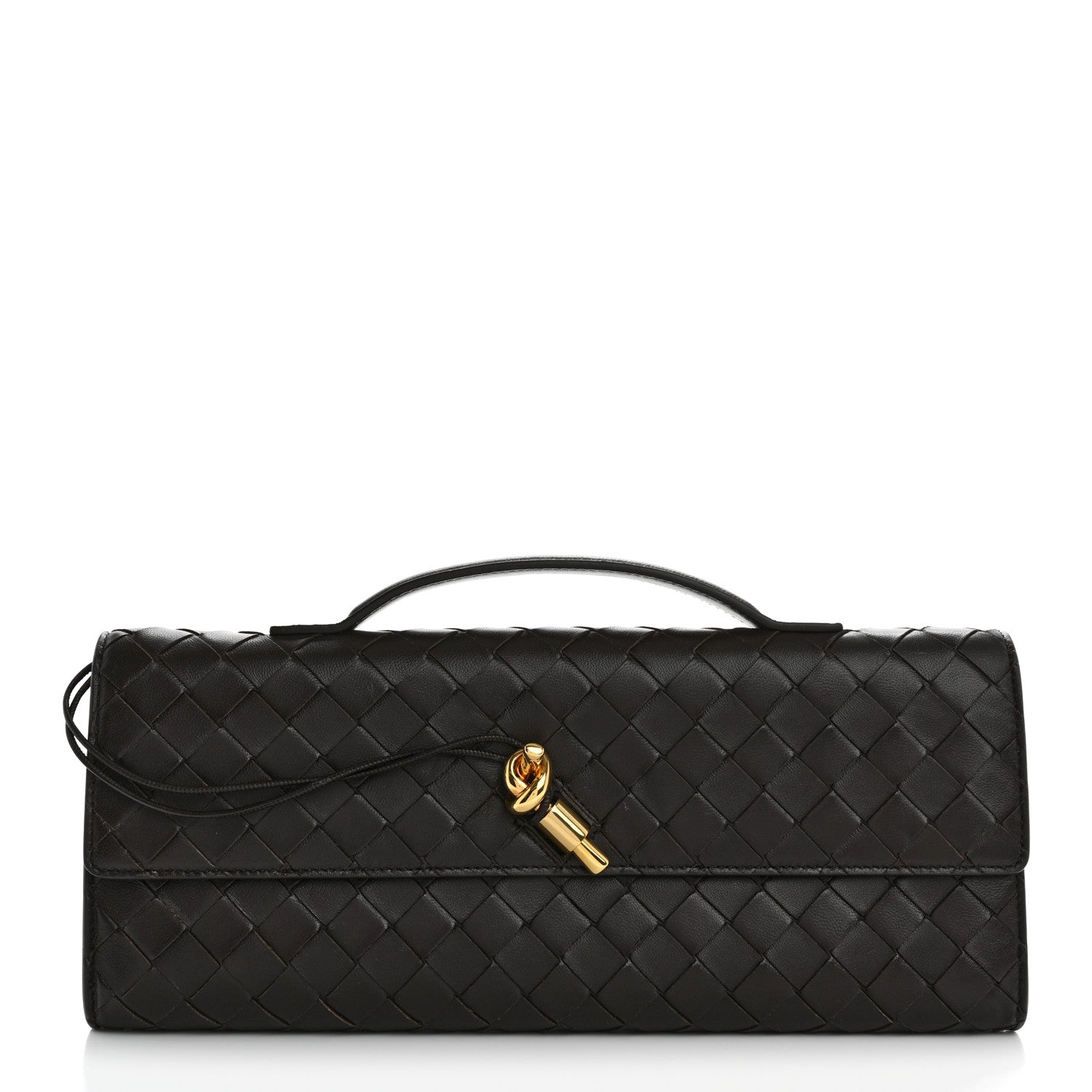 Bottega Veneta Nappa Intrecciato Long Andiamo Top Handle Clutch Fondant 1 of 10