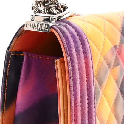 Chanel Printed Lambskin Quilted Medium Flower Power Boy Flap 21 of 21