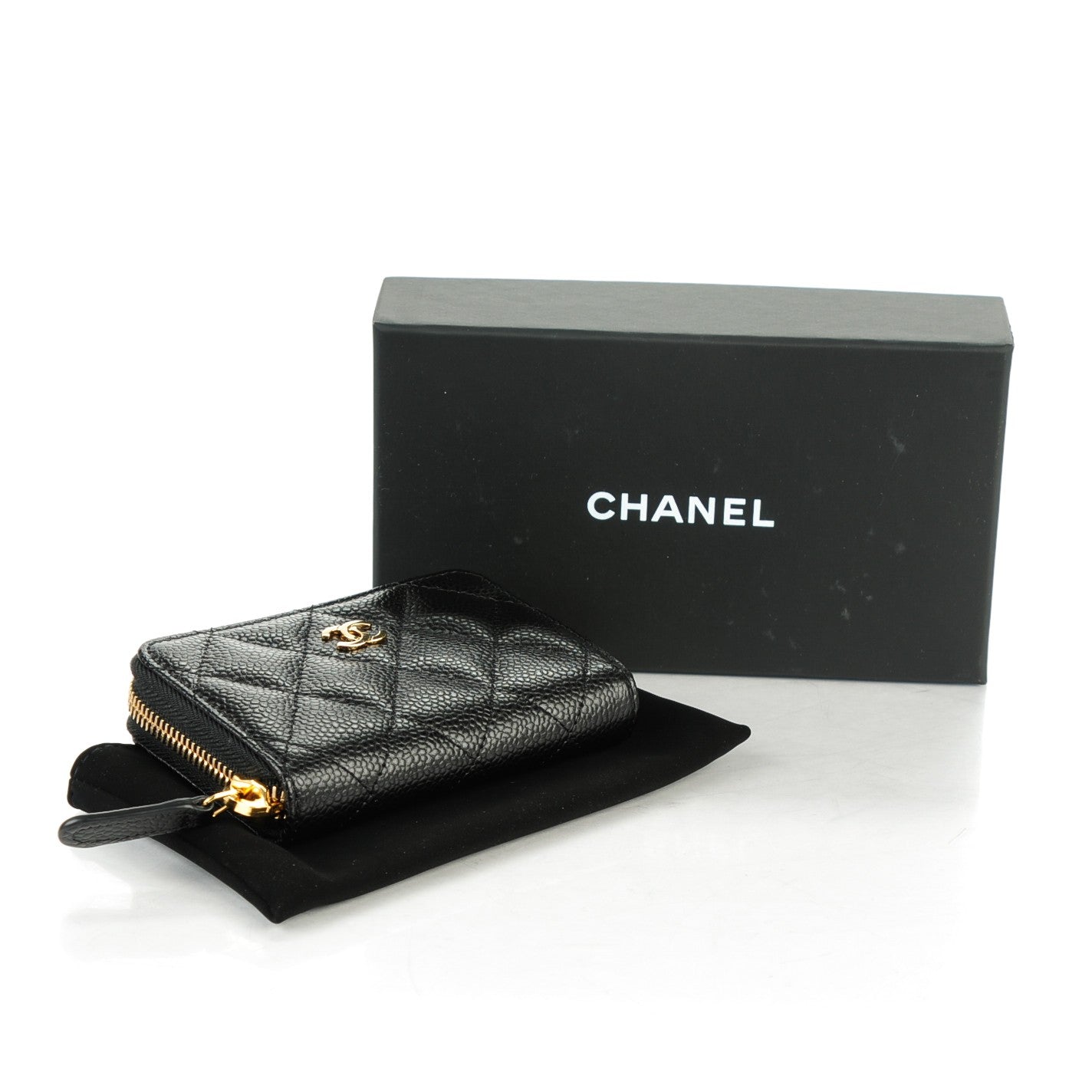 Chanel Caviar Quilted Zip Coin Purse Black 4 of 7