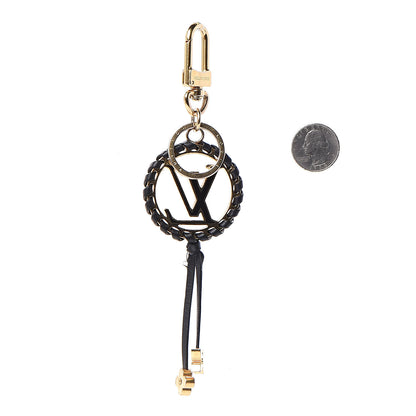 Louis Vuitton Metal Lambskin Enamel Very Bag Charm Key Holder Black 2 of 5