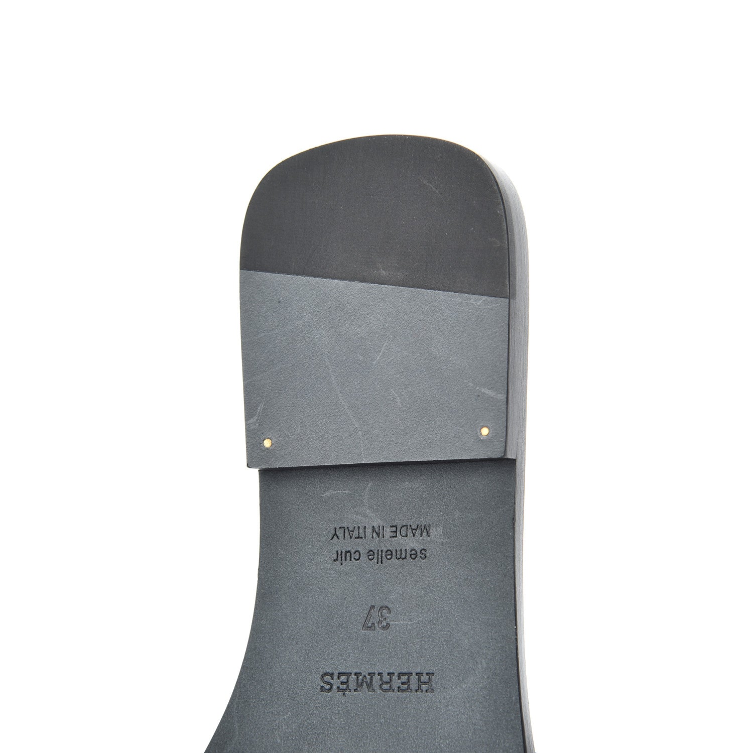 Hermes Box Calfskin Oran Sandals 37 Black 11 of 13