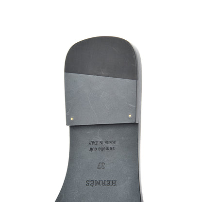 Hermes Box Calfskin Oran Sandals 37 Black 11 of 13