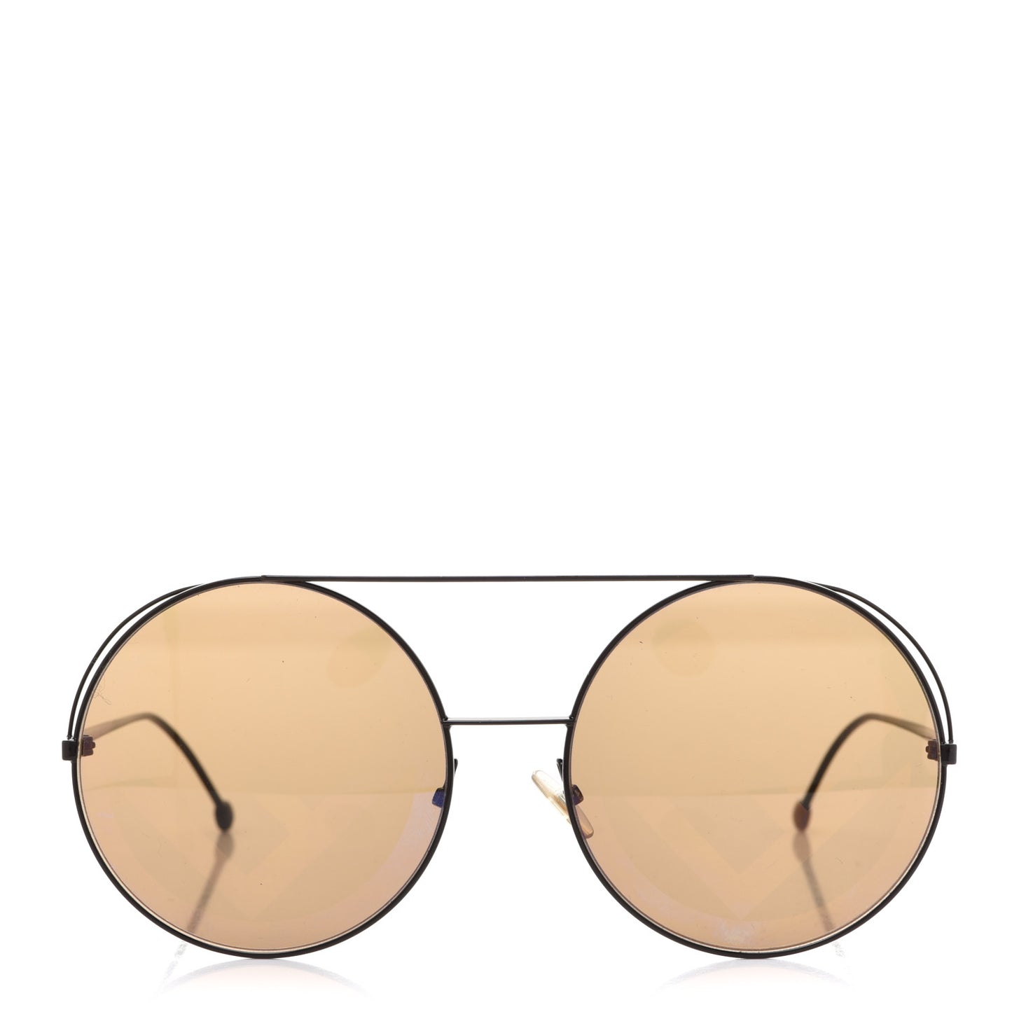 Metal F is Fendi Printed Run Away Round Frame Sunglasses FF 0285/S Black