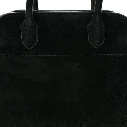 The Row Suede Soft Margaux 10 Bag Black 7 of 9