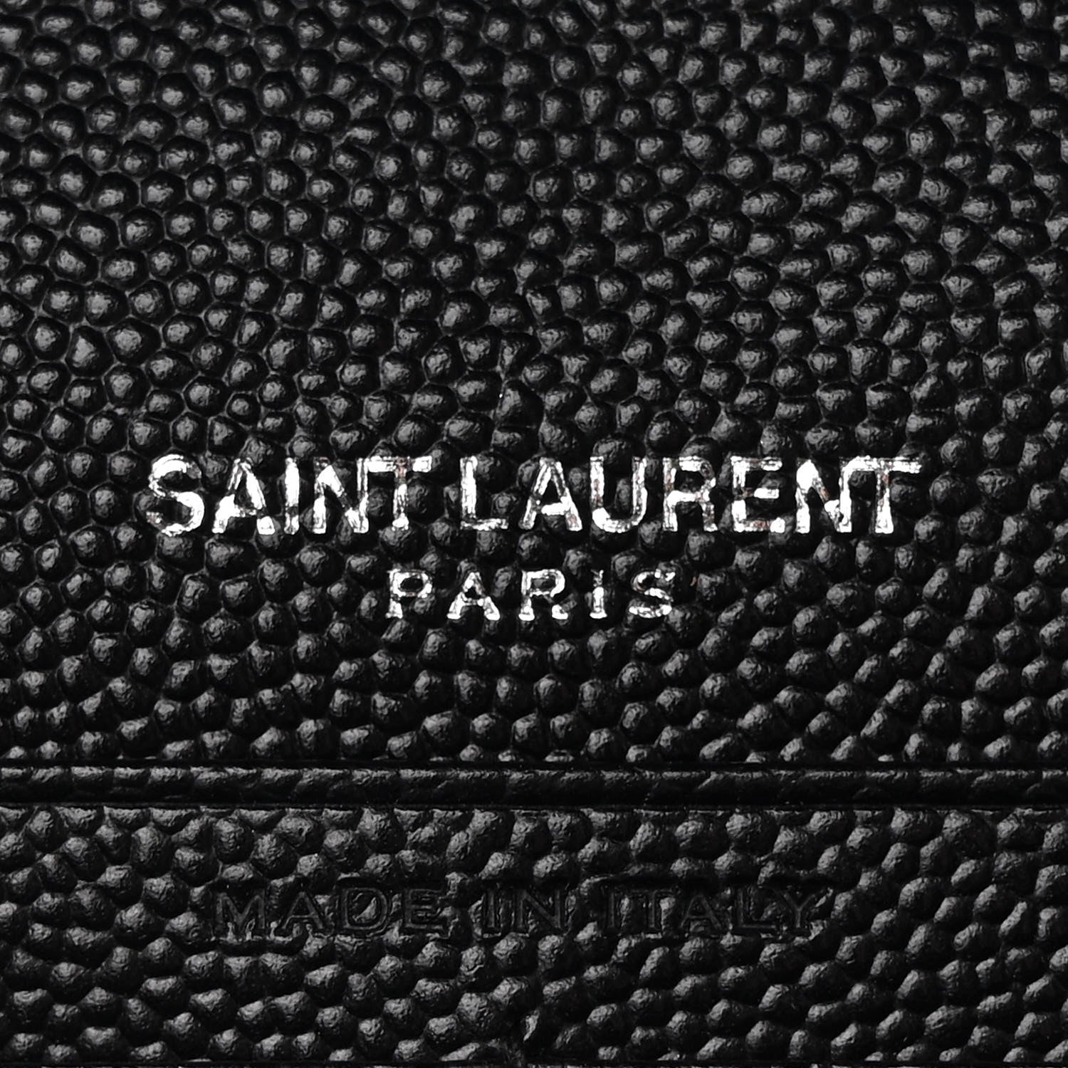 Saint Laurent Grain De Poudre Matelasse Chevron Monogram Chain Wallet Black 7 of 12