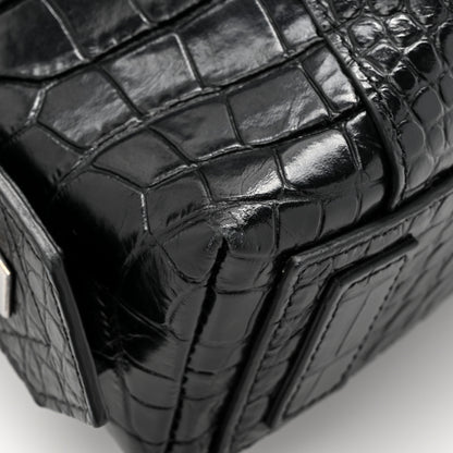 Givenchy Calfskin Crocodile Embossed Medium Soft Antigona Black 12 of 14