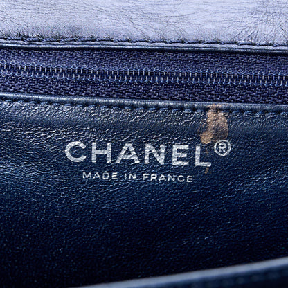 Chanel Metallic Aged Calfskin Quilted Accordion Reissue 2.55 Flap Blue 8 of 14