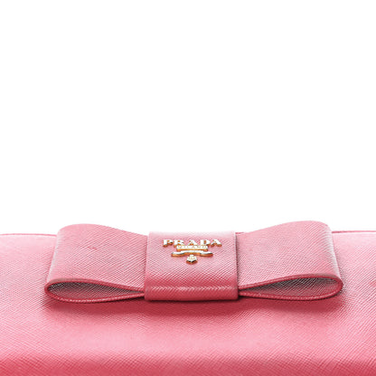Prada Saffiano Fiocco Bow Zip Around Wallet Peonia 13 of 15