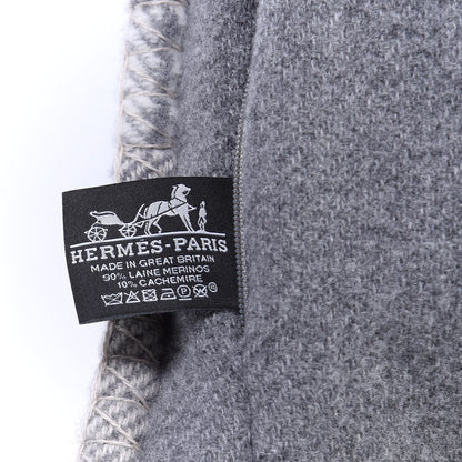 Hermes Wool Cashmere Avalon Paper Block Pillow Gris Acier 3 of 3