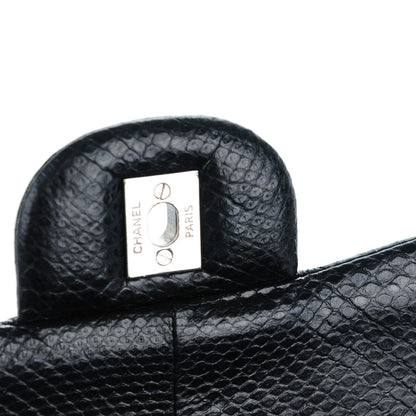 Chanel Lizard Quilted Jumbo Double Flap Black 6 of 8