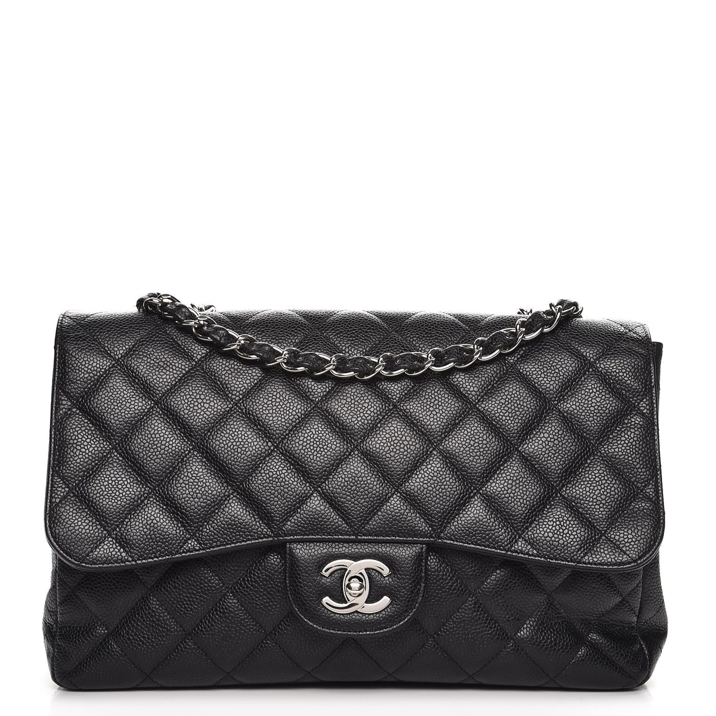 Caviar Quilted Jumbo Single Flap Black