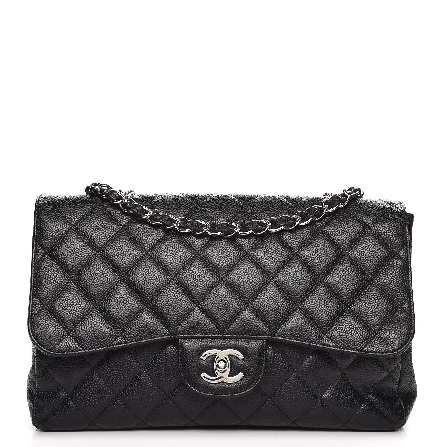 Chanel Caviar Quilted Jumbo Single Flap Black 1 of 7