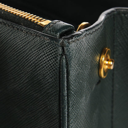 Prada Saffiano Lux Small Double Zip Tote Smeraldo 12 of 14