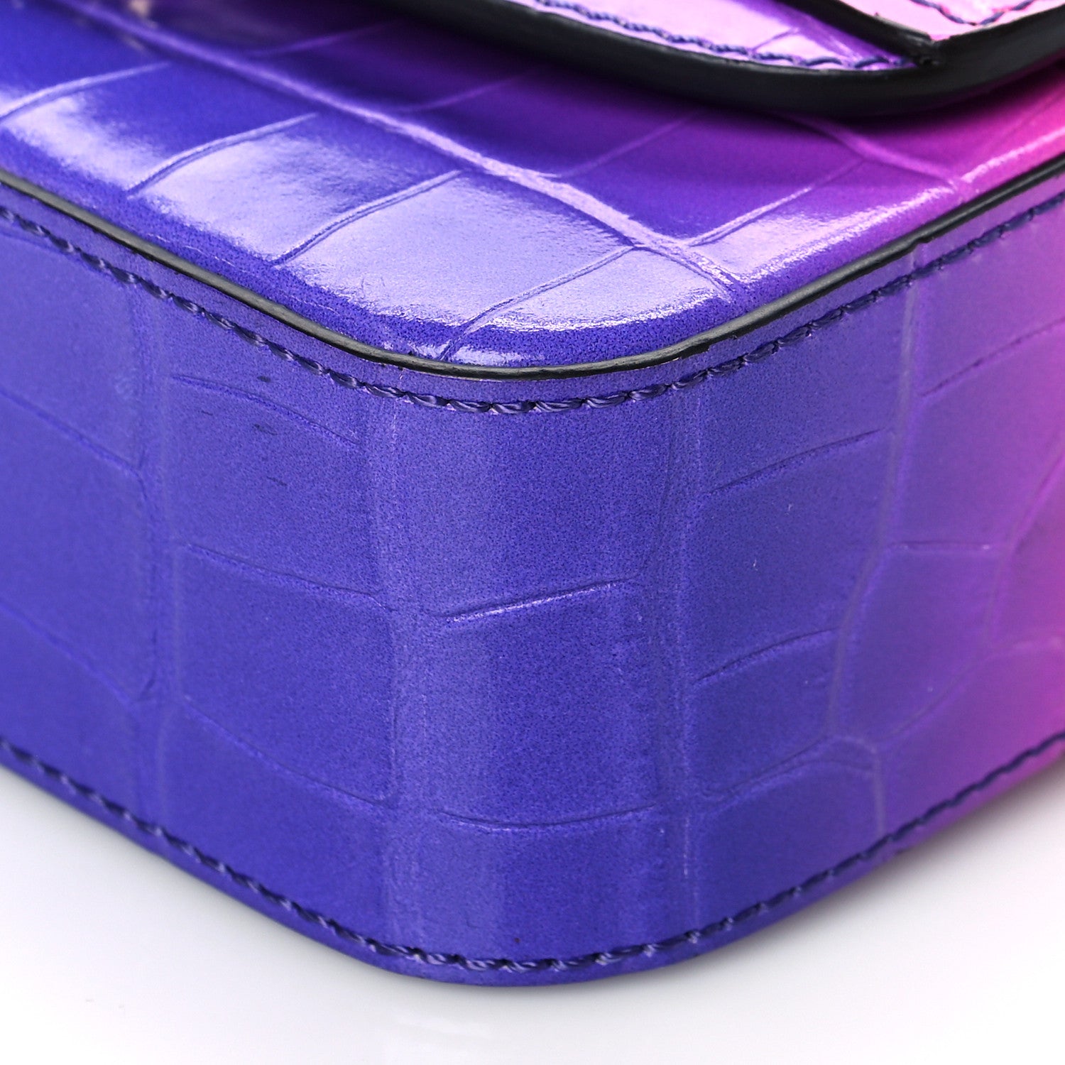Chloe Calfskin Crocodile Embossed Mini C Double Carry Ombre Pink 10 of 10