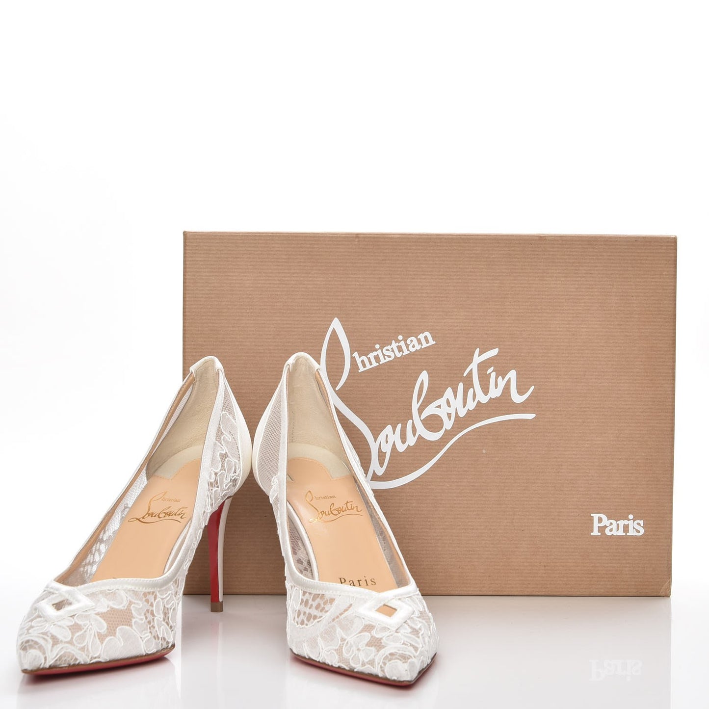 Lace Satin Neoalto 85 Pumps 36 White