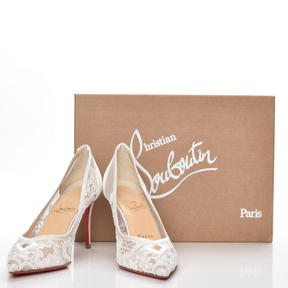 Christian Louboutin Lace Satin Neoalto 85 Pumps 36 White 8 of 8