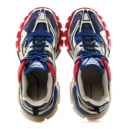 Balenciaga Rubber Mesh Bi-Color Womens Track.2 Open Sneakers 39 Beige Blue Red 4 of 20