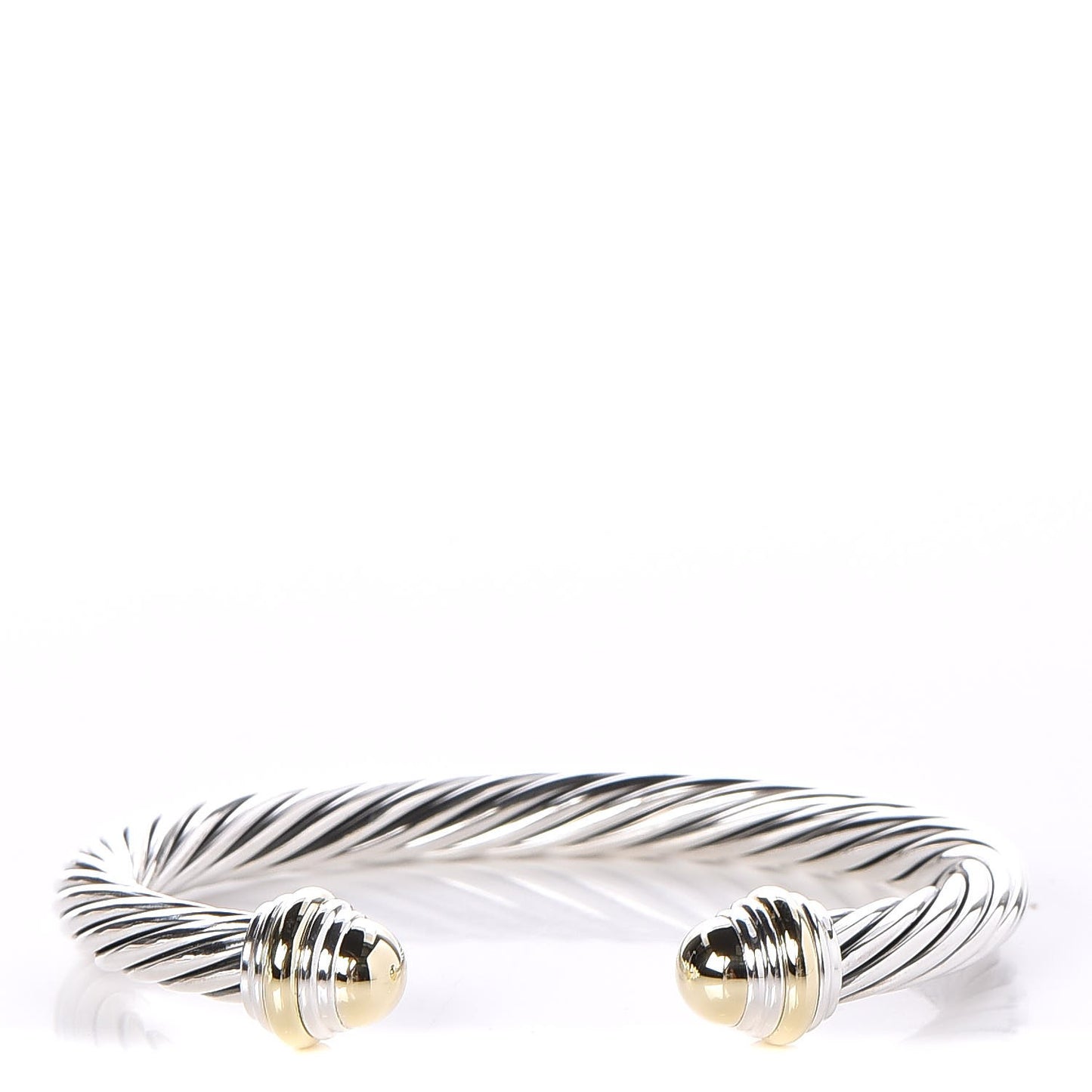 Sterling Silver 14K Yellow Gold 7mm Cable Classics Bracelet