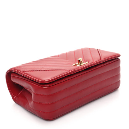 Chanel Calfskin Chevron Quilted Mini Statement Flap Red 4 of 12