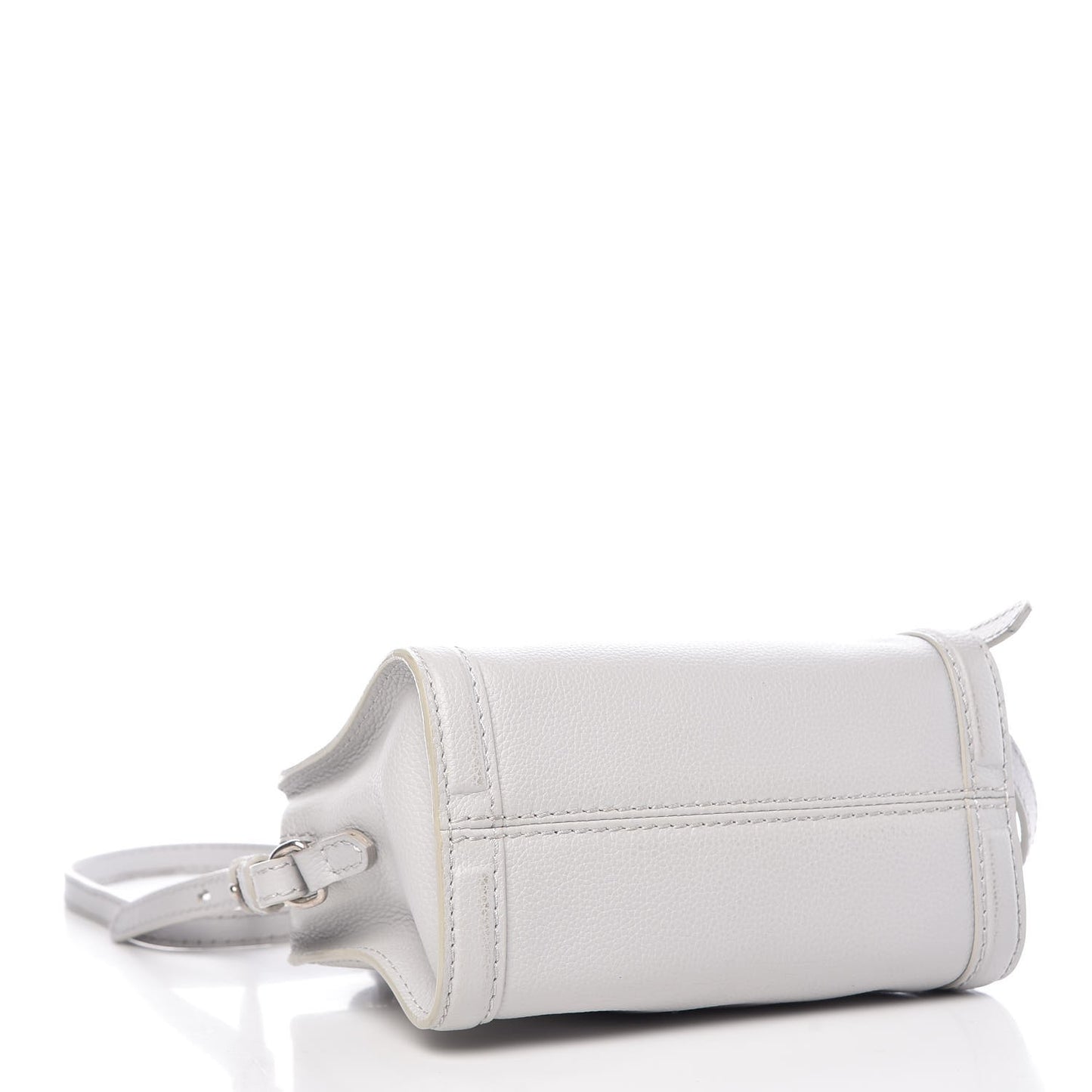 Pebbled Calfskin Mini Padlock Tote Gray