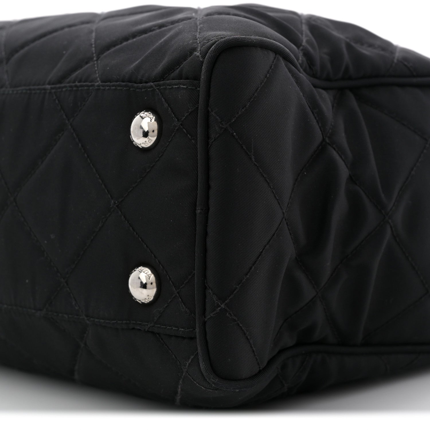 Prada Nylon Tessuto Impuntu Quilted Shoulder Bag Black 10 of 11