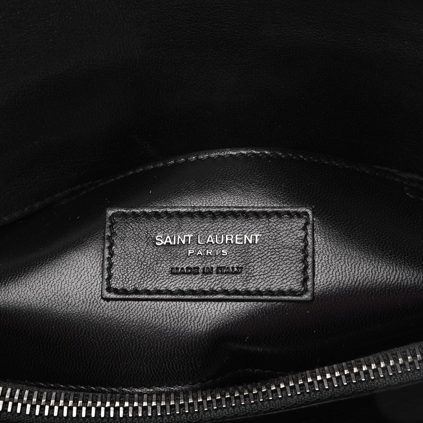 Sheepskin Matelasse Chevron Monogram Medium College Bag Black