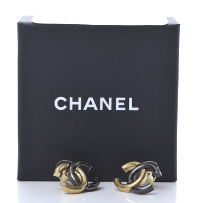 Chanel Metal CC Earrings Gold Ruthenium 5 of 5