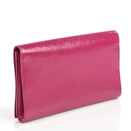 Saint Laurent Textured Patent Large Belle De Jour Clutch Fuchsia 3 of 7