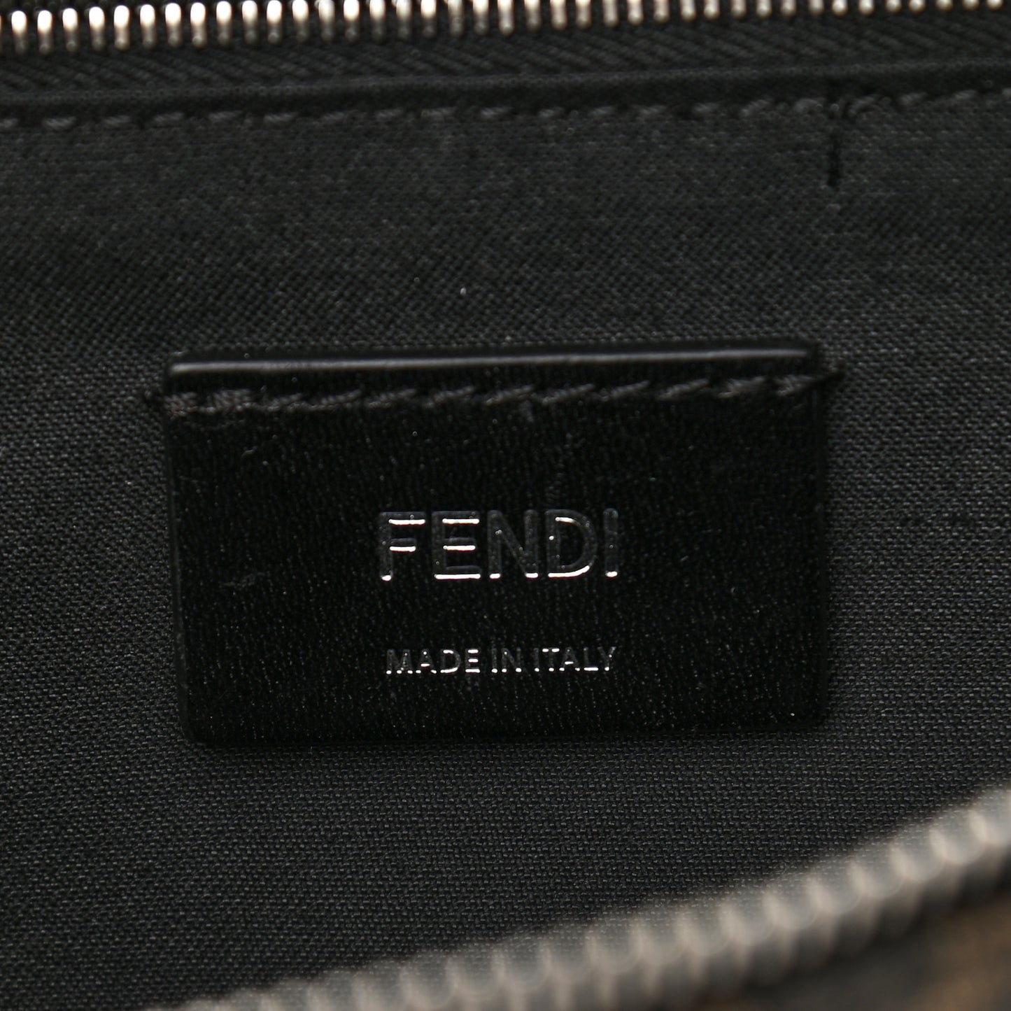 Glazed Fabric Vitello Liberty FF 1974 Diagonal Belt Bag Tobacco Moresco Black