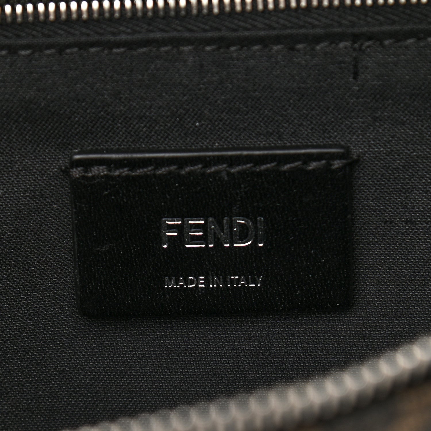 Fendi Glazed Fabric Vitello Liberty FF 1974 Diagonal Belt Bag Tobacco Moresco Black 6 of 10