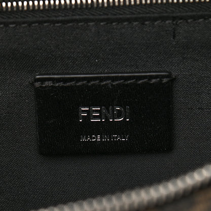 Fendi Glazed Fabric Vitello Liberty FF 1974 Diagonal Belt Bag Tobacco Moresco Black 6 of 10