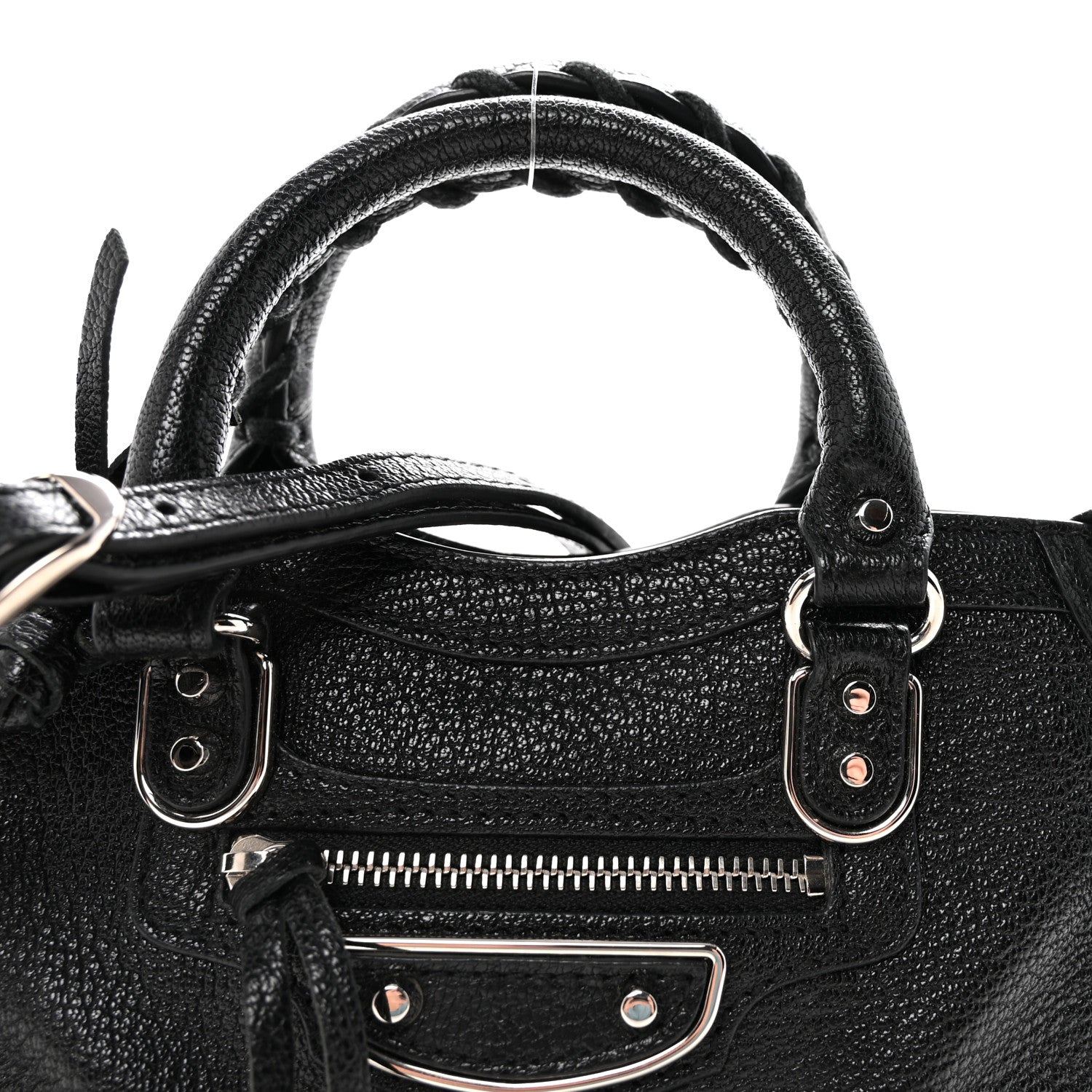 Balenciaga Chevre Silver Metallic Edge Hardware Nano City Black 8 of 10