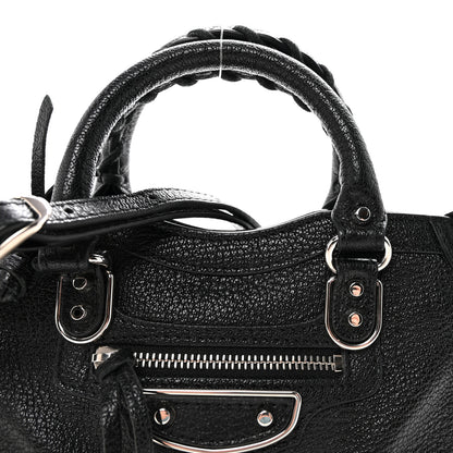 Balenciaga Chevre Silver Metallic Edge Hardware Nano City Black 8 of 10