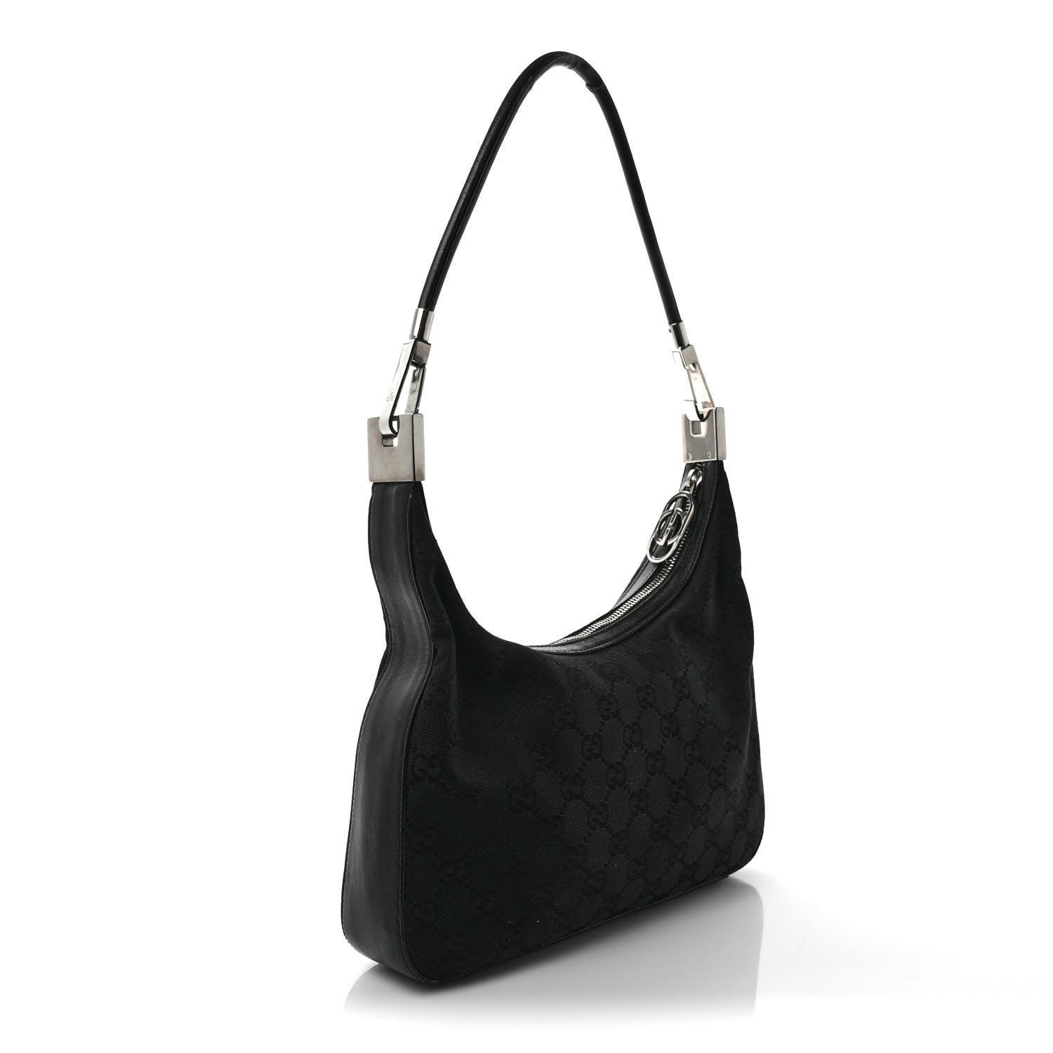 Gucci Monogram GG Clasp Hobo Black 3 of 13