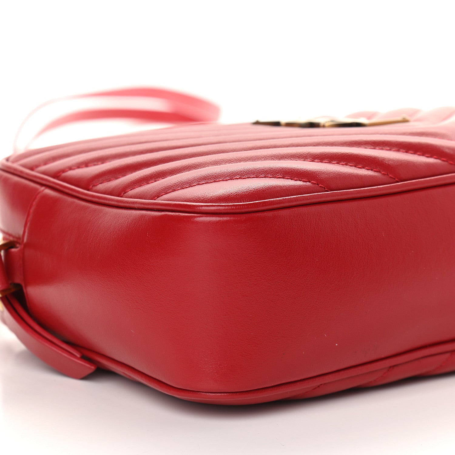 Saint Laurent Calfskin Matelasse Monogram Lou Camera Bag Red 7 of 8