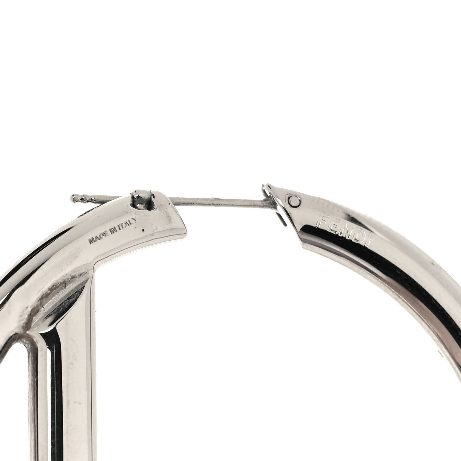 Fendi Metal FF Hoop Earrings Gold Silver 4 of 4