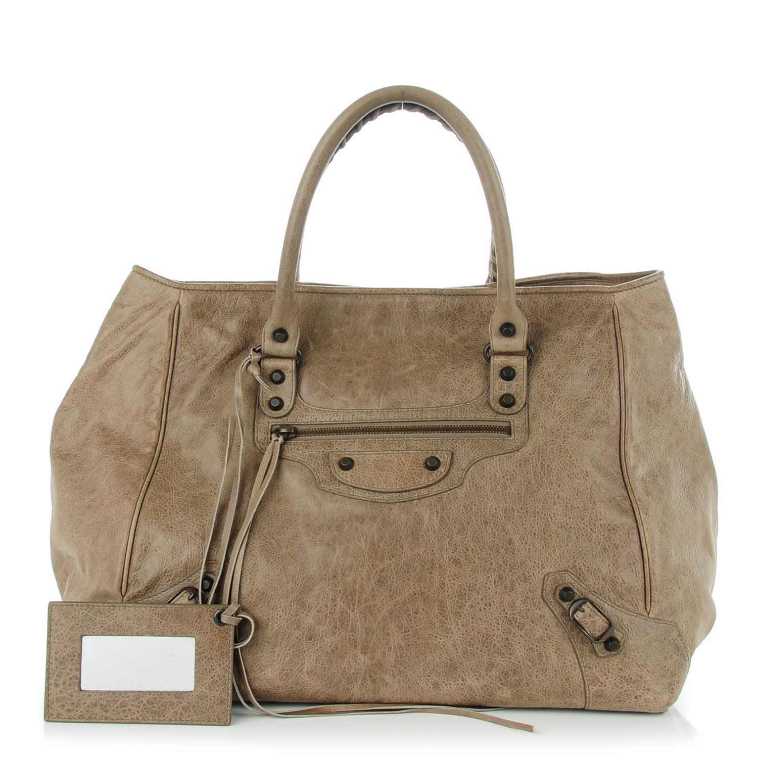 Balenciaga Agneau Classic Hardware Large Sunday Tote Gris Poivre 1 of 8