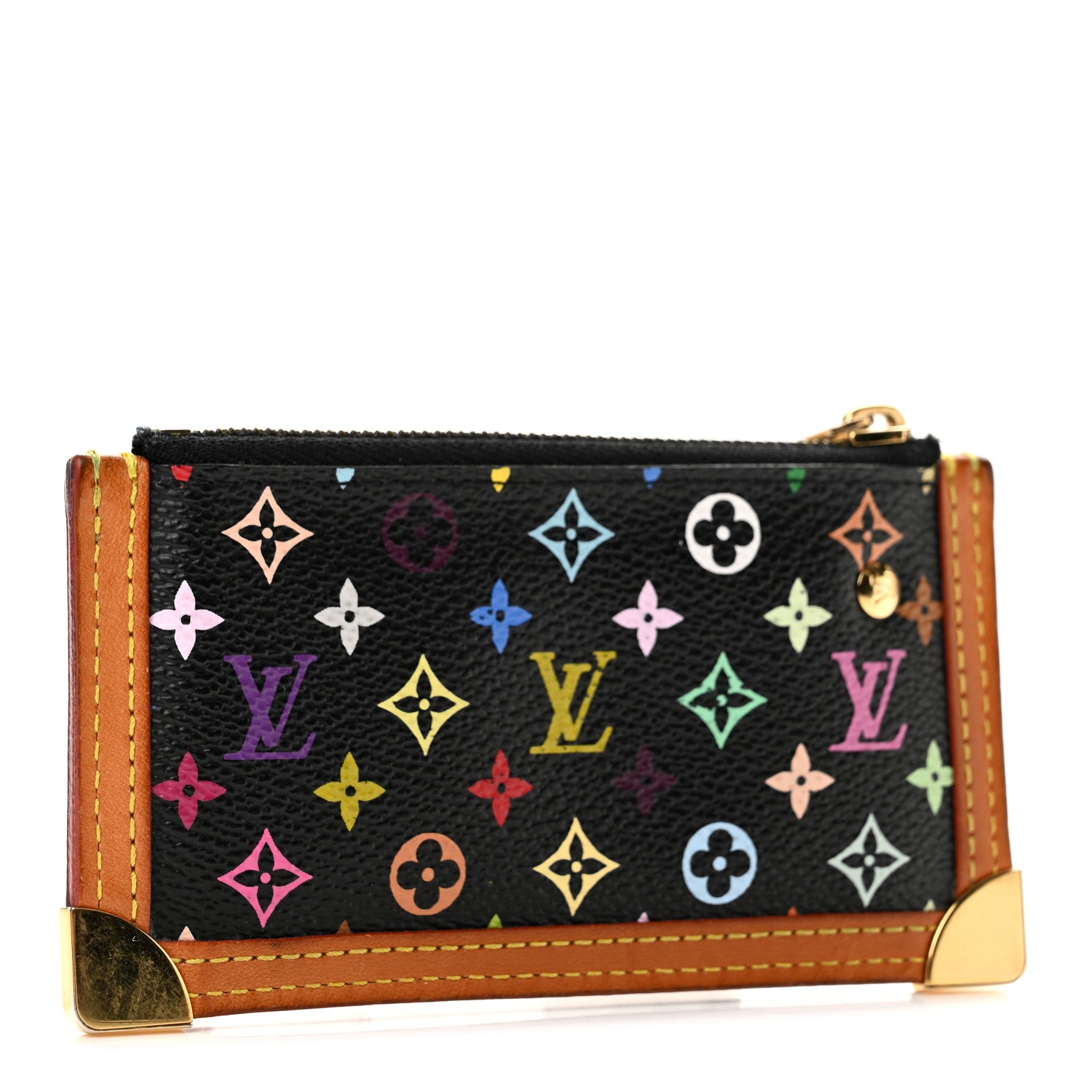 Louis Vuitton Monogram Multicolor Key Pouch Black 3 of 9