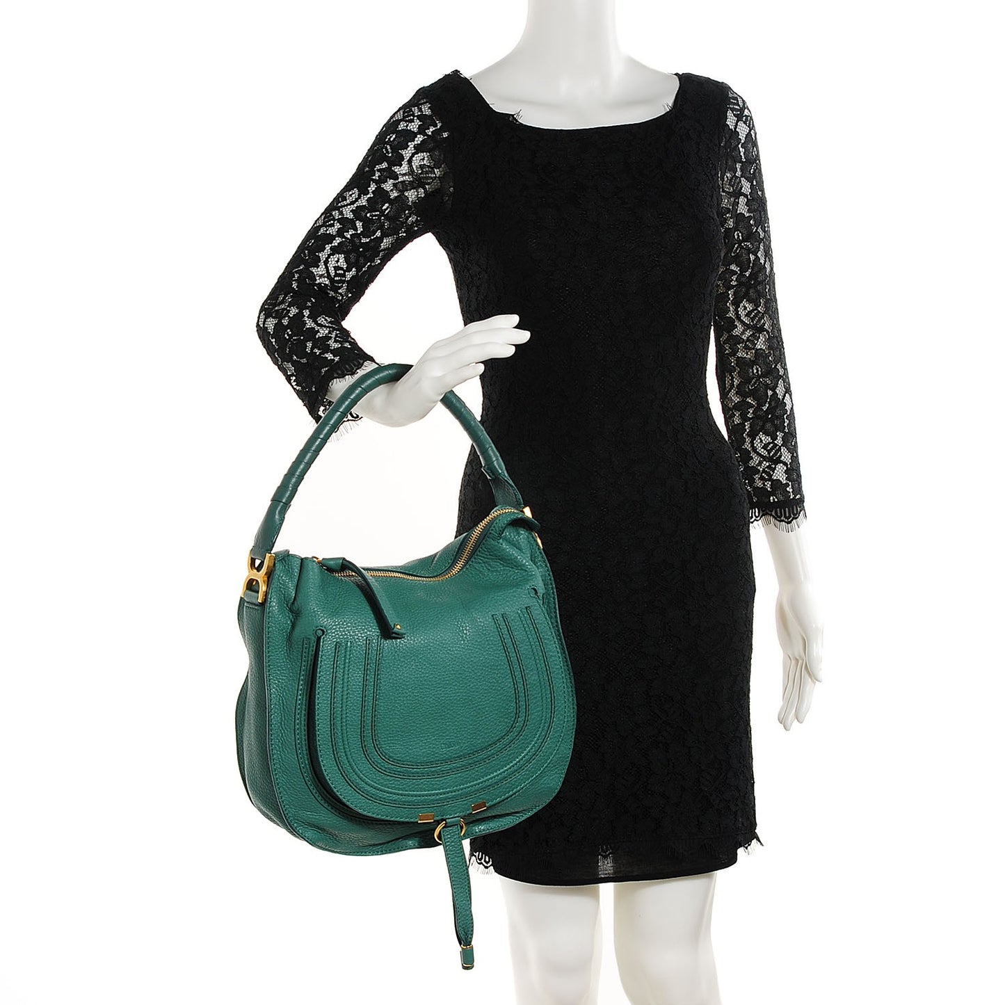Calfskin Medium Marcie Hobo Emerald