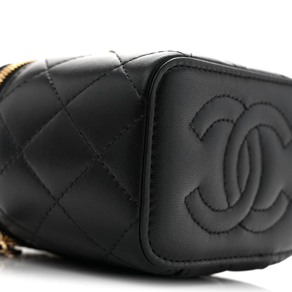 Chanel Lambskin Quilted Mini Enamel Vanity Case With Chain Black 9 of 11