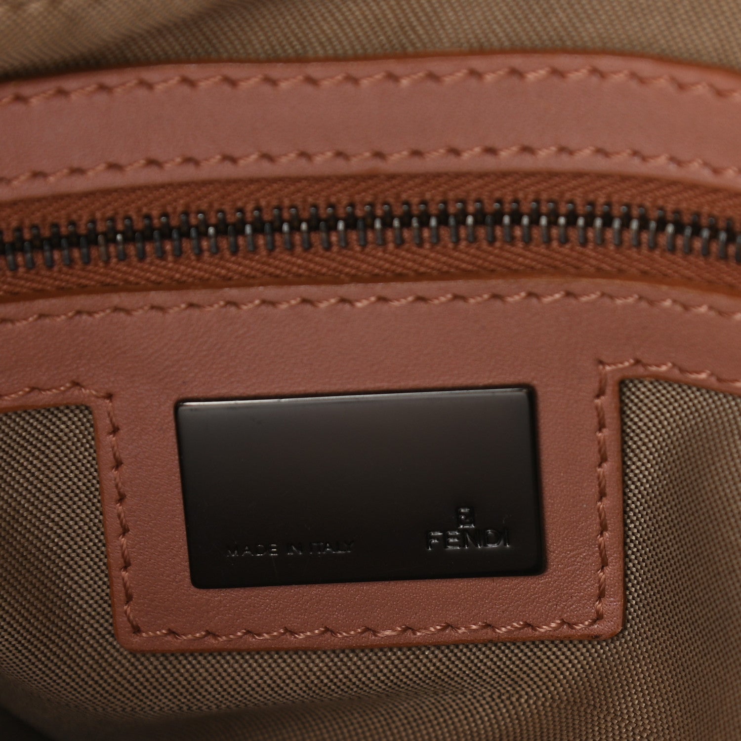 Fendi Zucchino Vitello Mama Baguette Beige Bruciato Bois de Rose 5 of 13