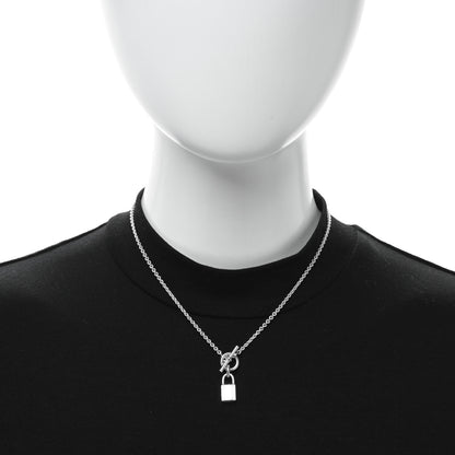 Hermes Sterling Silver Cadenas Kelly Lock Pendant Necklace 2 of 6