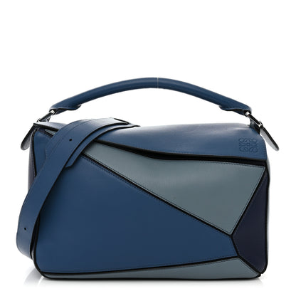 Loewe Calfskin Medium Puzzle Bag Marine Stone Steel Blue 1 of 10