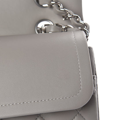 Chanel Lambskin Quilted Medium Double Flap Grey 17 of 21