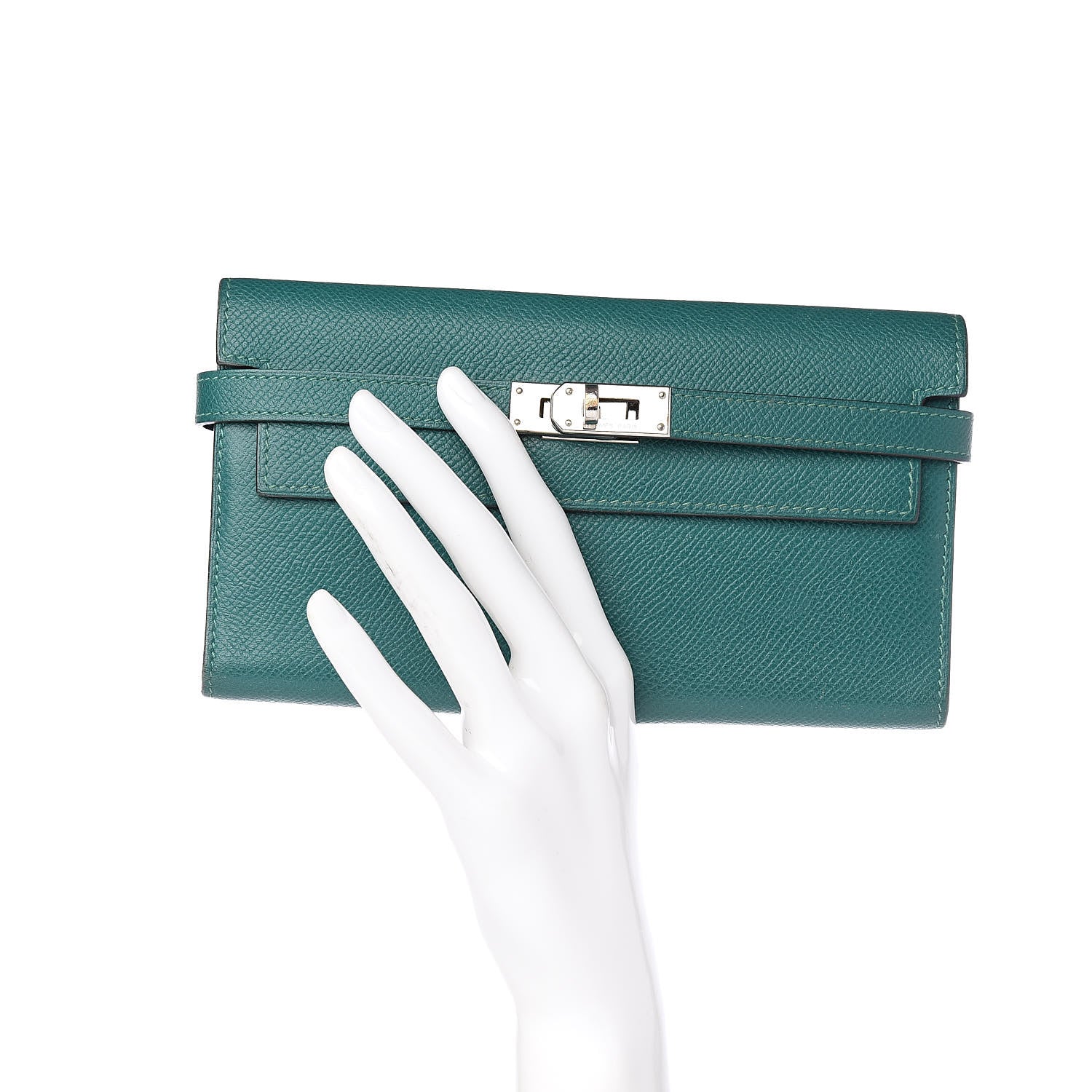 Hermes Epsom Kelly Longue Wallet Malachite 2 of 10