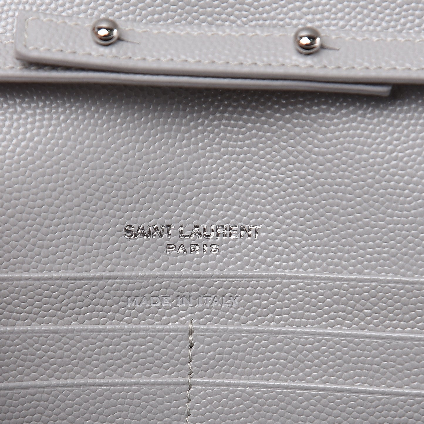 Grain De Poudre Matelasse Chevron Monogram Chain Wallet Granite