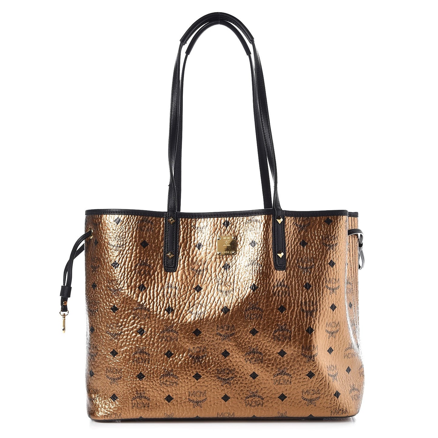 Metallic Visetos Medium Shopper Tote Gold