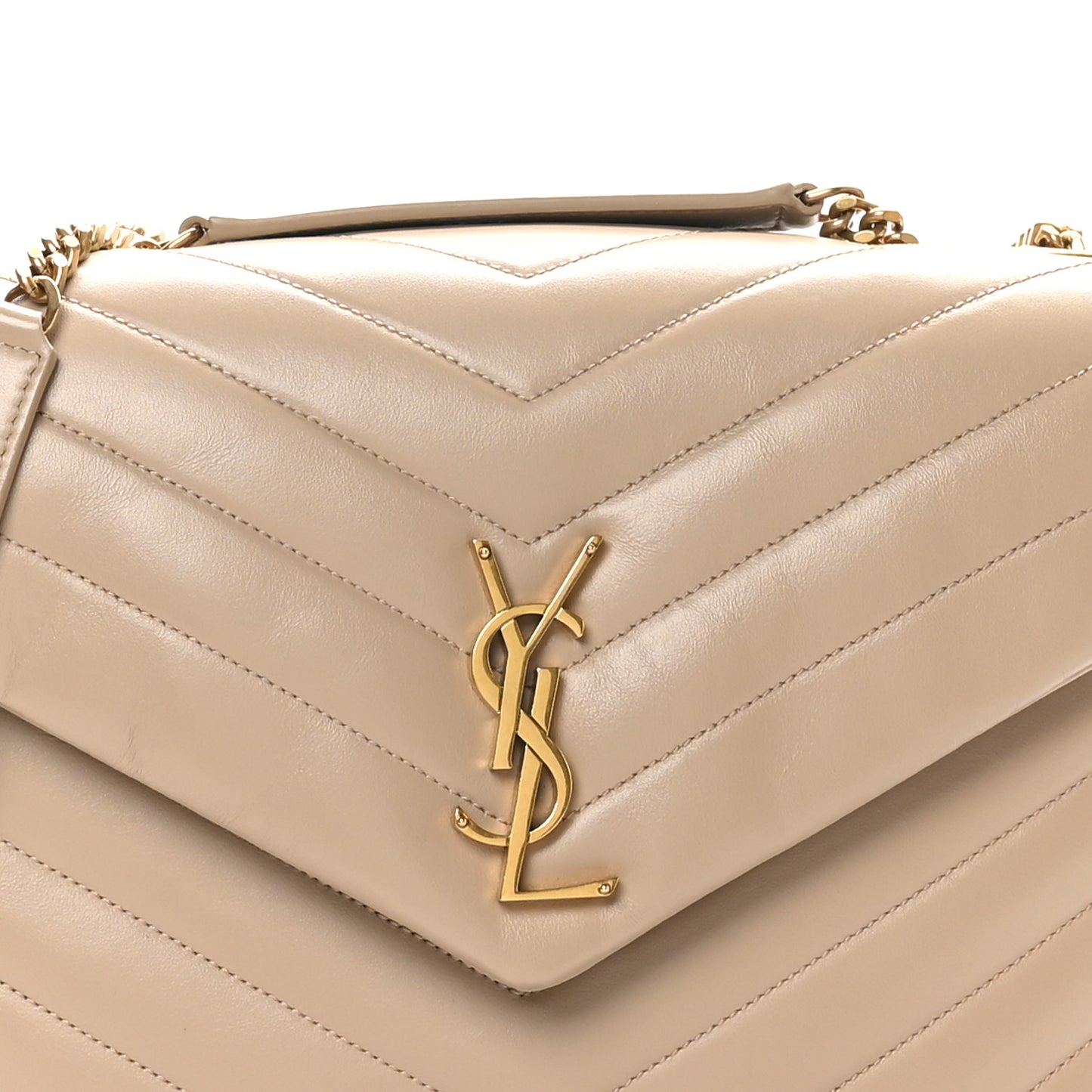 Calfskin Y Quilted Monogram Medium Loulou Chain Satchel