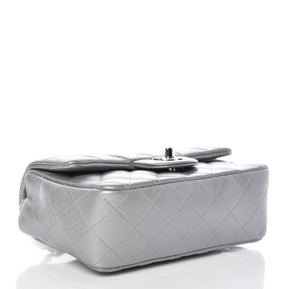 Chanel Metallic Lambskin Quilted Mini Rectangular Flap Silver 4 of 12